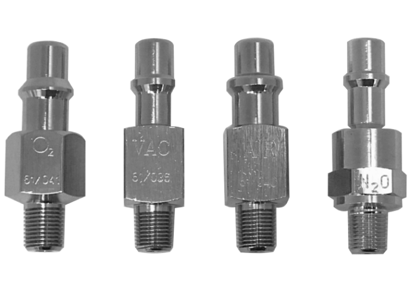 Adapter Drager Type: Oxygen, Vacuum, Air, N2O